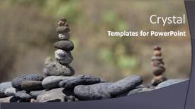  Presentation with prosperity - PPT theme with stack-of-stones background and a violet colored foreground