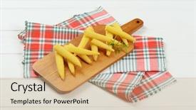  Presentation with sweet corn - Theme with stack of sweet baby corn background and a coral colored foreground