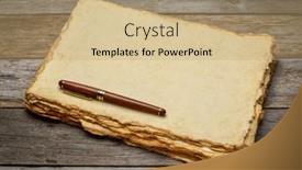  Presentation with rustic wood - PPT theme enhanced with stack-of-tan-toned-heavyweight background and a coral colored foreground