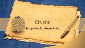  Presentation with pine cone - Colorful presentation design enhanced with stack-of-tan-toned-heavyweight backdrop and a yellow colored foreground