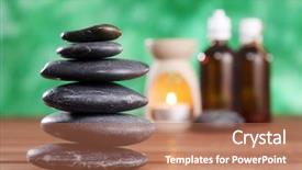  Presentation with stack - PPT theme having stack of the stone and the aroma burner background and a coral colored foreground