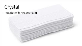  Presentation with tissue paper - Presentation theme featuring stack of tissue paper isolated background and a white colored foreground