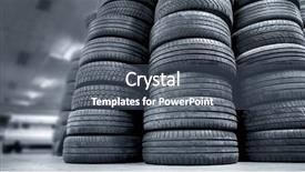  Presentation with tires - Beautiful slides featuring stack of used car tires backdrop and a  colored foreground