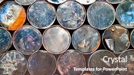  Presentation with chemical safety - Amazing slide set having stack of used oil drums backdrop and a violet colored foreground