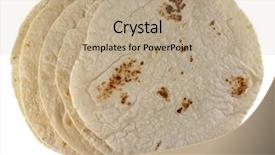  Presentation with whole wheat flour - Audience pleasing theme consisting of stack of wheat flour tortillas backdrop and a  colored foreground