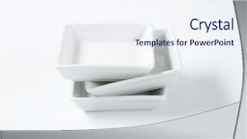  Presentation with white marble plate marble - Presentation design featuring stack of white square plates background and a sky blue colored foreground