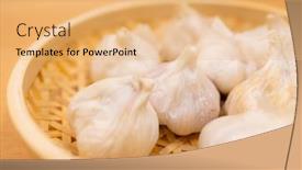  Presentation with garlic - Presentation theme consisting of stack-of-whole-garlic background and a  colored foreground