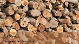  Presentation with stack - Presentation theme consisting of stack-of-wood-logs-preparation background and a  colored foreground