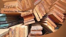  Presentation with stack - Presentation design enhanced with stack-of-wooden-boards background and a coral colored foreground