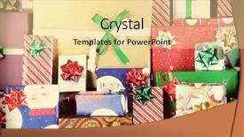  Presentation with christmas catholic advent - Cool new PPT layouts with stack of wrapped christmas present backdrop and a blonde colored foreground