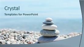  Presentation with zen stones - Cool new presentation design with stack of zen stones backdrop and a cool aqua colored foreground