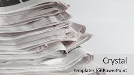  Presentation with newspapers - Presentation theme with stack photos - closeup of pile of newspapers background and a light gray colored foreground