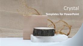  Presentation with stones - Presentation theme with stack-stones-and-wood-platform background and a gray colored foreground