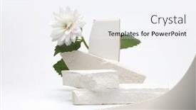  Presentation with management stop light - Presentation theme enhanced with stack-white-stones-platform-podium background and a sky blue colored foreground