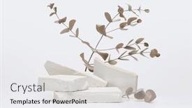  Presentation with stones - PPT theme with stack-white-stones-platform-podium and a white colored foreground