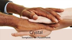  Presentation with symbol - Amazing PPT theme having stacked as symbol for teamwork backdrop and a  colored foreground