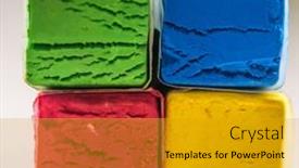  Presentation with pastel color - Cool new slides with stacked-color-oil-pastel-crayons backdrop and a gold colored foreground