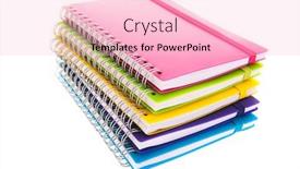  Presentation with bright colorful candy isolated - Cool new slide set with stacked colorful notebooks isolated backdrop and a lemonade colored foreground