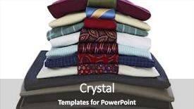  Presentation with tie - PPT theme having stacked dress shirts with tie background and a dark gray colored foreground