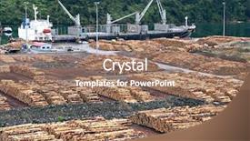  Presentation with sounds - Slide deck having stacked logs at dock background and a coral colored foreground