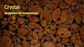  Presentation with pile of stacked firewood prepared - Slides enhanced with stacked logs background background and a  colored foreground