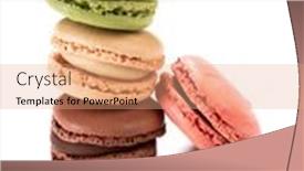  Presentation with vanilla - Audience pleasing PPT layouts consisting of stacked-macarons-of-raspberry-vanilla backdrop and a coral colored foreground