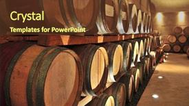  Presentation with oak barrel - Colorful PPT layouts enhanced with stacked oak wine barrels backdrop and a tawny brown colored foreground