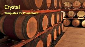  Presentation with oak barrel - Audience pleasing theme consisting of stacked oak wine barrels backdrop and a  colored foreground