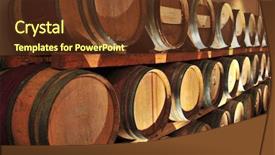  Presentation with oak barrel - Colorful presentation design enhanced with stacked oak wine barrels backdrop and a  colored foreground