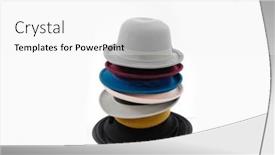  Presentation with hat - Presentation design with stacked-of-hat-on-white background and a white colored foreground