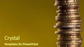  Presentation with euro - Amazing slide deck having stacked on each other money backdrop and a tawny brown colored foreground