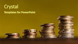  Presentation with euro - Beautiful PPT theme featuring stacked on each other money backdrop and a dark gray colored foreground