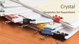  Presentation with business office desk - Beautiful slide deck featuring stacked on office desk archiv backdrop and a cream colored foreground