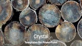  Presentation with log cabin winter - Presentation design with pile of wood logs ready background and a gray colored foreground