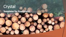  Presentation with fuel - Slide set enhanced with stacked timber logs - fuel background and a dark gray colored foreground