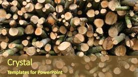  Presentation with pile of stacked firewood prepared - Colorful PPT theme enhanced with stacked timber logs suitable for background backdrop and a tawny brown colored foreground