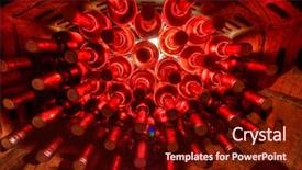  Presentation with cellar - Slides enhanced with stacked up wine bottles background and a tawny brown colored foreground