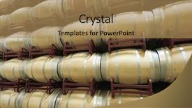  Presentation with barrels - PPT layouts enhanced with stacked wine barrels to ferment the wine la rioja spain background and a coral colored foreground