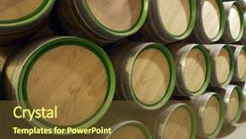  Presentation with barrels - Audience pleasing slide deck consisting of stacked wine barrels to ferment backdrop and a  colored foreground