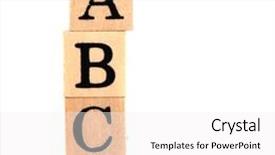  Presentation with abc - Colorful PPT theme enhanced with bldc - stacked wooden blocs with abc backdrop and a white colored foreground