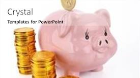  Presentation with business growing - Slide set having stacking-coins-pile-and-white background and a white colored foreground