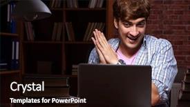  Presentation with test exam student - Amazing presentation theme having stacks computer science - young handsome student preparing backdrop and a black colored foreground