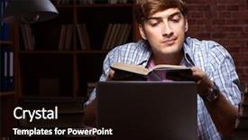  Presentation with student - Theme featuring stacks computer science - young handsome student preparing background and a  colored foreground