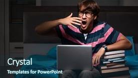  Presentation with student - Presentation having stacks computer science - young handsome student preparing background and a  colored foreground