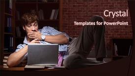  Presentation with student - PPT layouts enhanced with stacks computer science - young handsome student preparing background and a wine colored foreground