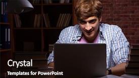  Presentation with test exam student - Amazing PPT theme having stacks computer science - young handsome student preparing backdrop and a  colored foreground