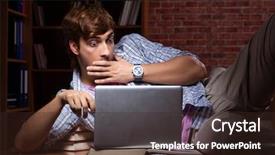  Presentation with test exam student - Presentation design featuring stacks computer science - young handsome student preparing background and a wine colored foreground