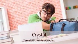  Presentation with student - Colorful slide deck enhanced with stacks computer science - young student preparing for exams backdrop and a lemonade colored foreground