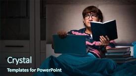  Presentation with test exam student - Theme consisting of stacks computer science - young student preparing for exams background and a  colored foreground