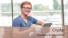  Presentation with young children at school - PPT layouts consisting of stacks computer science - young student preparing for school background and a coral colored foreground